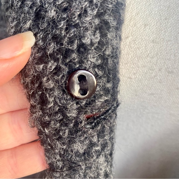 ❤️Laundry by Shelli Segal ❤️ 2. Grey Bouclè Coat w/ Brass buttons, flared style - Picture 8 of 16